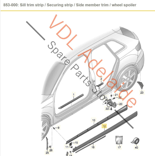 8V4853860AGRU 8V4854536A Audi RS3 8V Side Skirt Sideskirt Sill Molding Right 8V4853860A GRU Y6Y6 Y6 / Y3T Catalunya Red Metallic