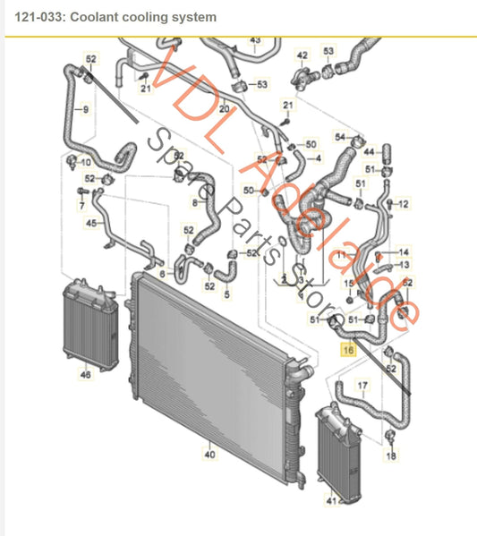 8V0121101B Audi RS3 8V Additional Radiator Hose Pipe for Coolant 8V0121101B