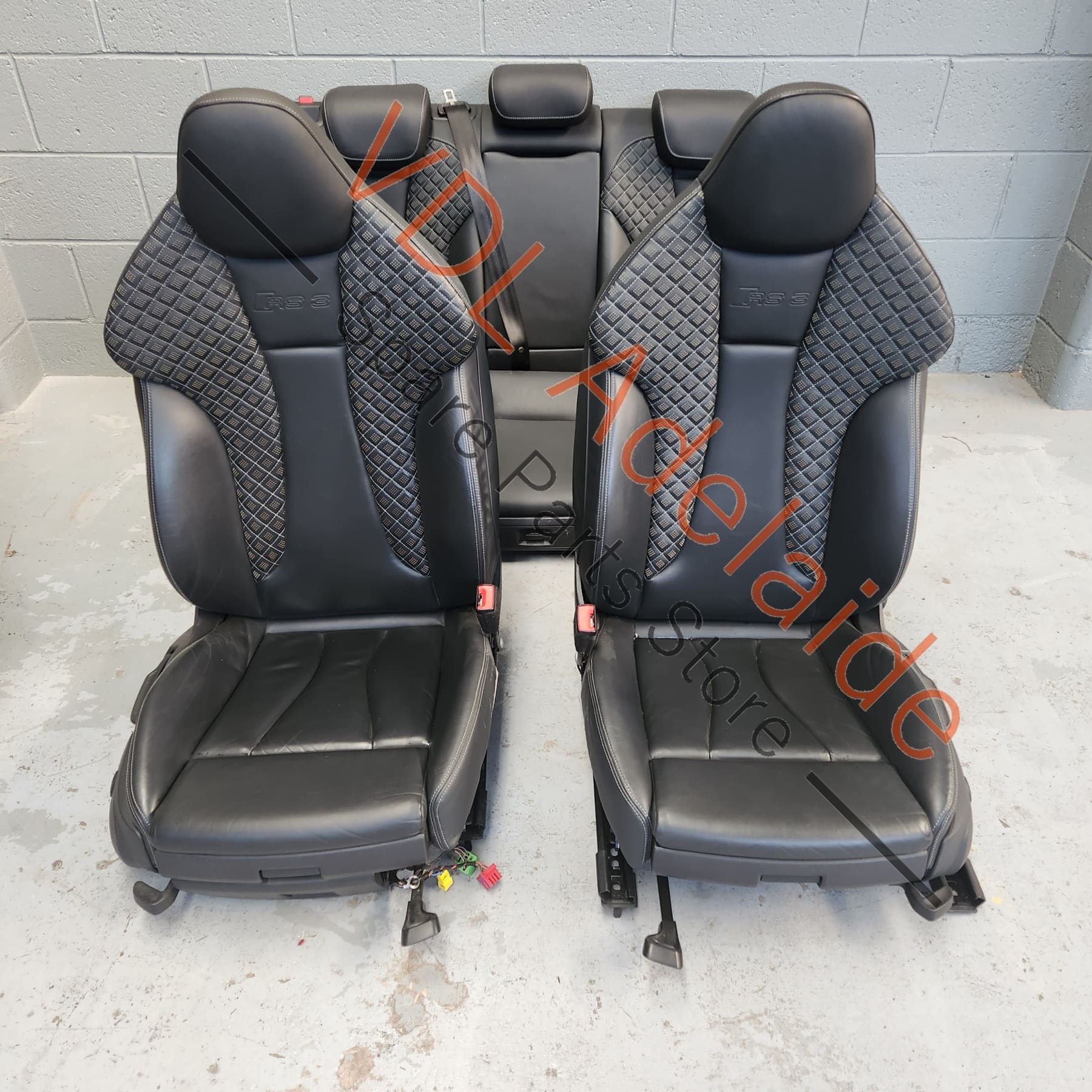 Audi RS3 8V Set of Diamond Pattern Vented Leather Sport Seats VDL Adelaide Spare Parts Store