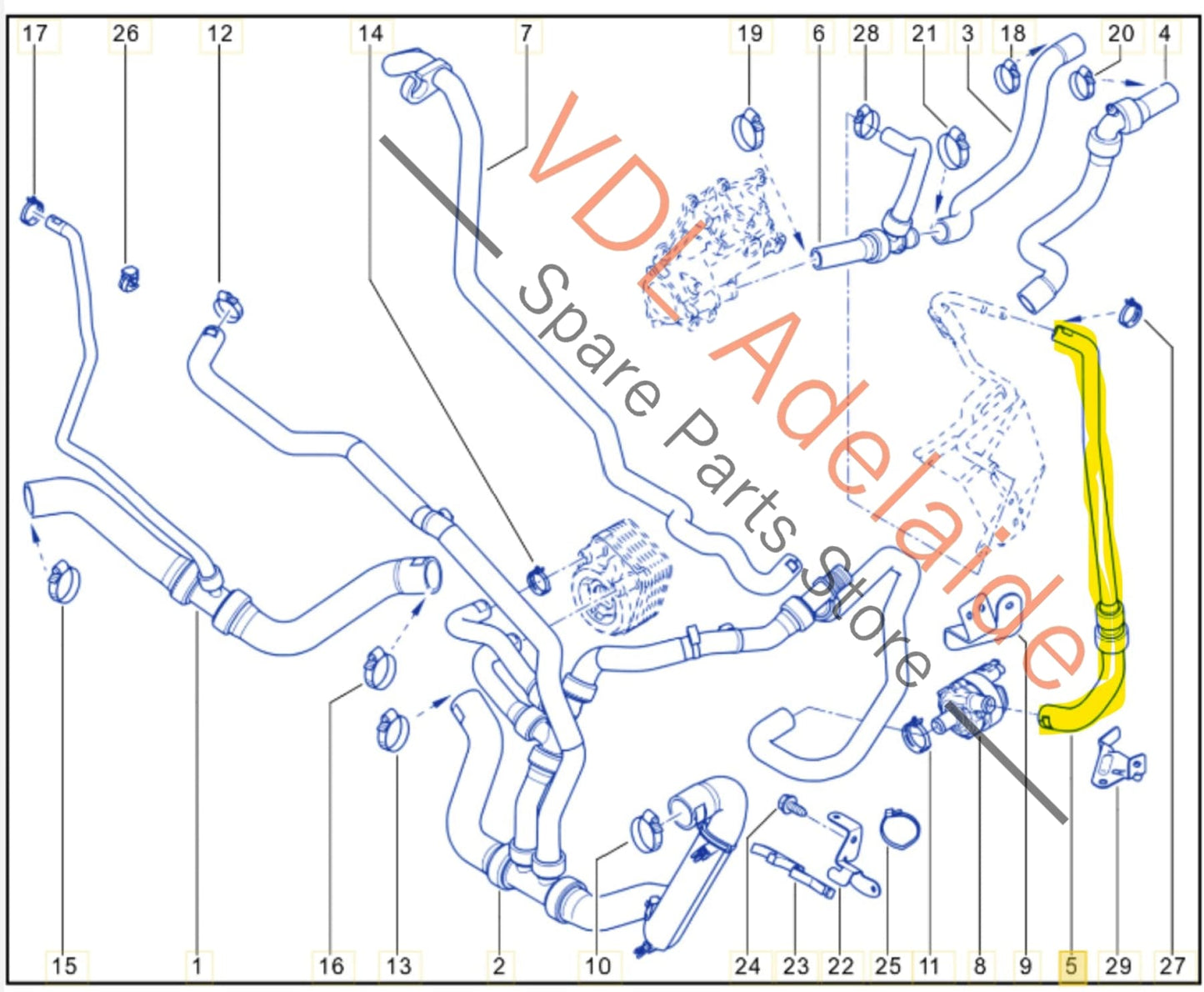 215B10001R Renault Megane 3 RS250 RS265 RS275 Turbocharger Coolant Water Outlet Hose 215B10001R