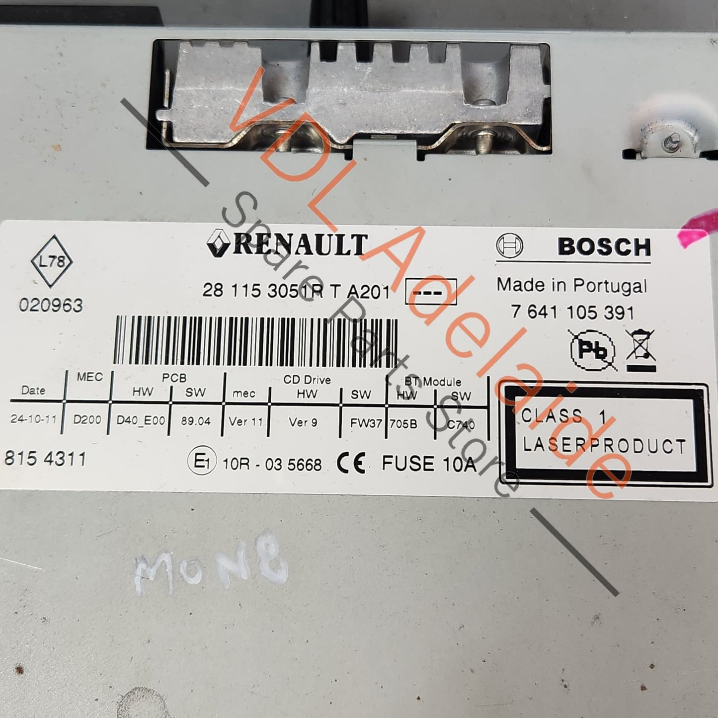 281153051R Renault Audio CD Radio Player Stacker Unit 281153051R