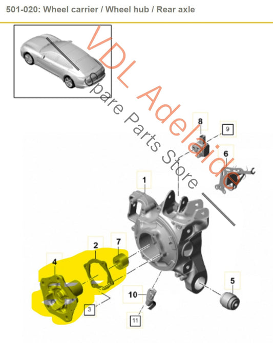 971501287B 971407615C 971407615B Porsche Panamera 971 Rear Wheel Hub & Bearing 971407615B 971407615C 971501287B
