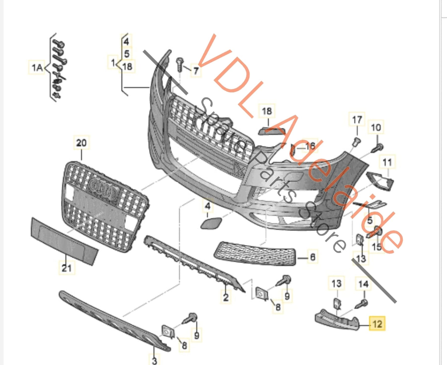 4L0807513E 4L0807514E Audi Q7 Front Bumper Lower Spoiler Mud Flap Trim Pair L&R 4L0807513E 4L0807514E