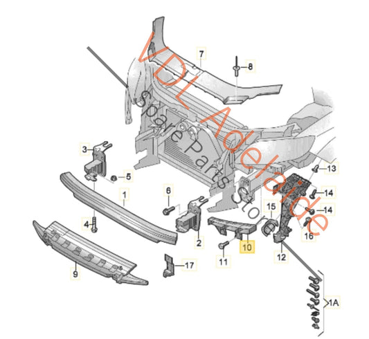 4L0807334A Audi Q7 4L Front Right Bumper Support Bracket 4L0807334A