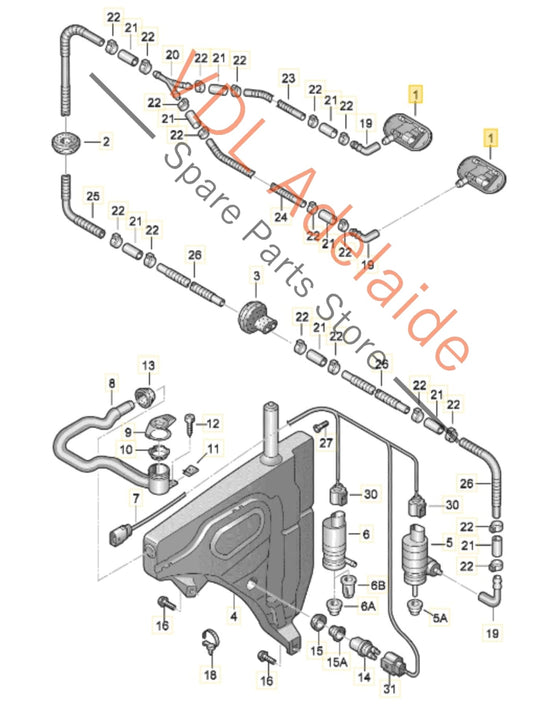 4L0955987C 8J0955987G Audi Q7 Windscreen Washer Jet Heated Right Side RHS 4L0955988C 8J0955988G