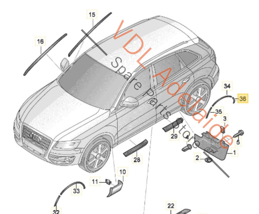 4L0853828B 4L0853828A Audi Q7 4L Right Rear Bumper Lower Wheel Arch Flare Widening Spoiler Exterior Trim 4L0853828A