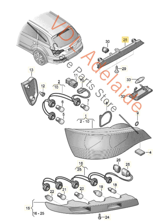 4L0945097 Audi Q7 Third High Level Brake Light 4L0945097