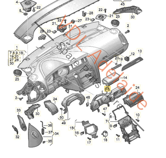 4L2857115L Audi Q7 4L Dash Dashboard RHD Fascia Trim Flex Metallic R66 4L2857115L