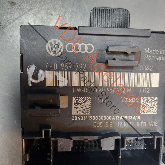 4F0959792T 8K0959792M Audi Q7 4L Passenger Side Front Door Control Module 4F0959792T