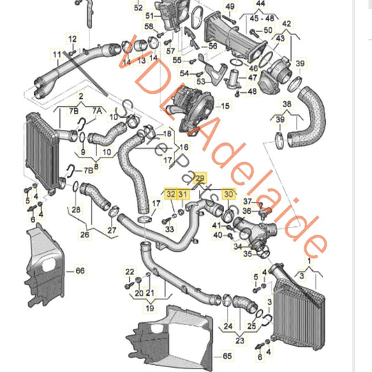 7L6145795AE Audi Q7 3.0 TDI Intercooler Charge Air Pressure Pipe 7L6145795AE