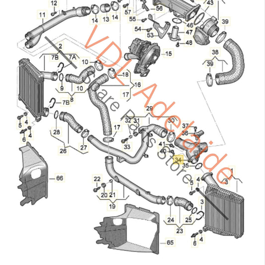4L0145770 Audi Q7 3.0 V6 TDI Air Intake Hose Y Pipe Y-Pipe 4L0145770