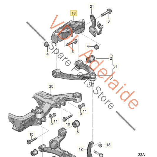7L0412391D Audi Q7 Aluminium Strut Top Mounting Bracket for left or right side front 7L0412391D