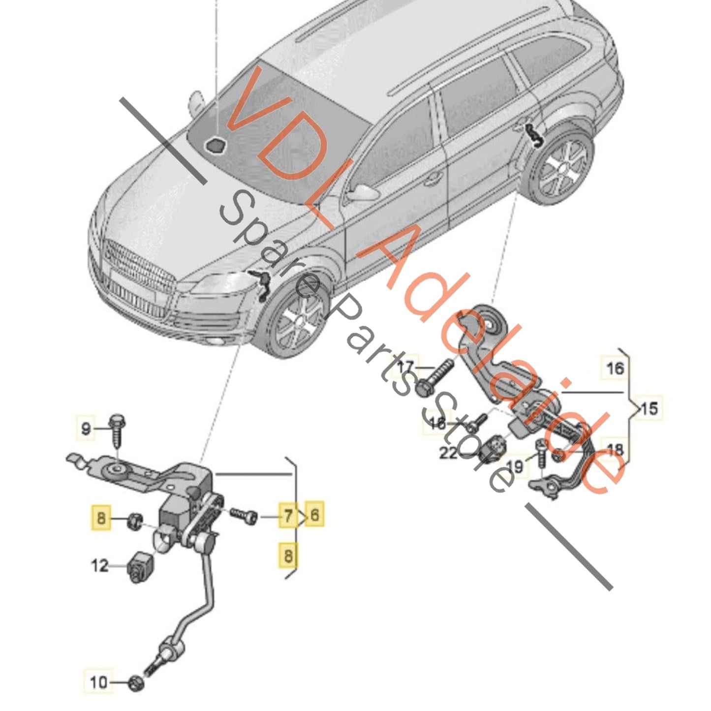 7L6616213 Audi Q7 4L Front Left Suspension Level Sensor 7L6616213