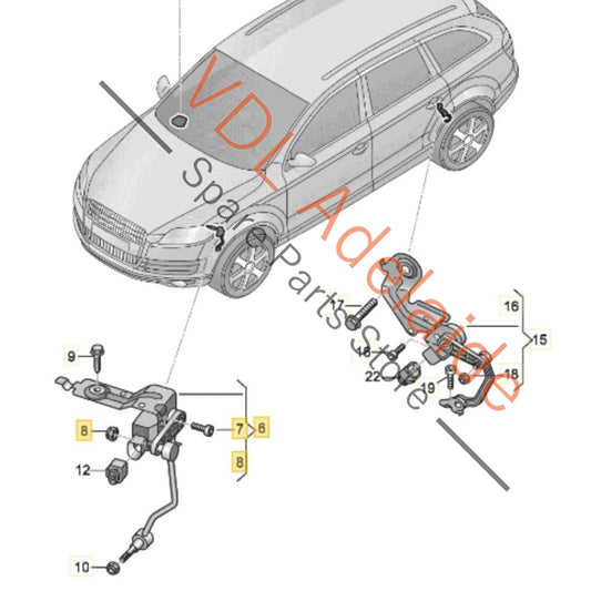 7L6616213 Audi Q7 4L Front Left Suspension Level Sensor 7L6616213