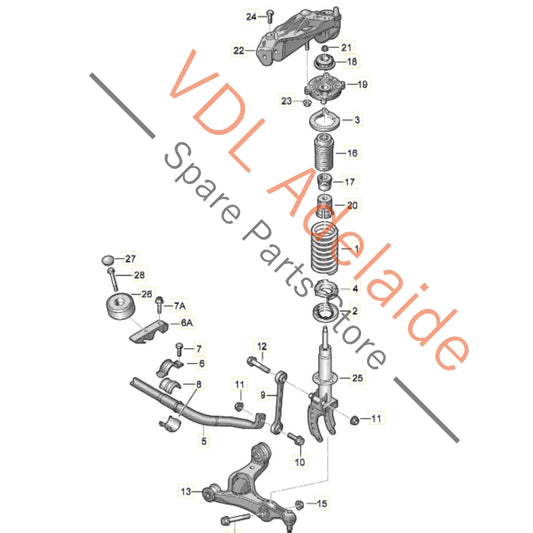 7L8413031J Audi Q7 Front Left Suspension Strut 7L8413031J Complete with Spring