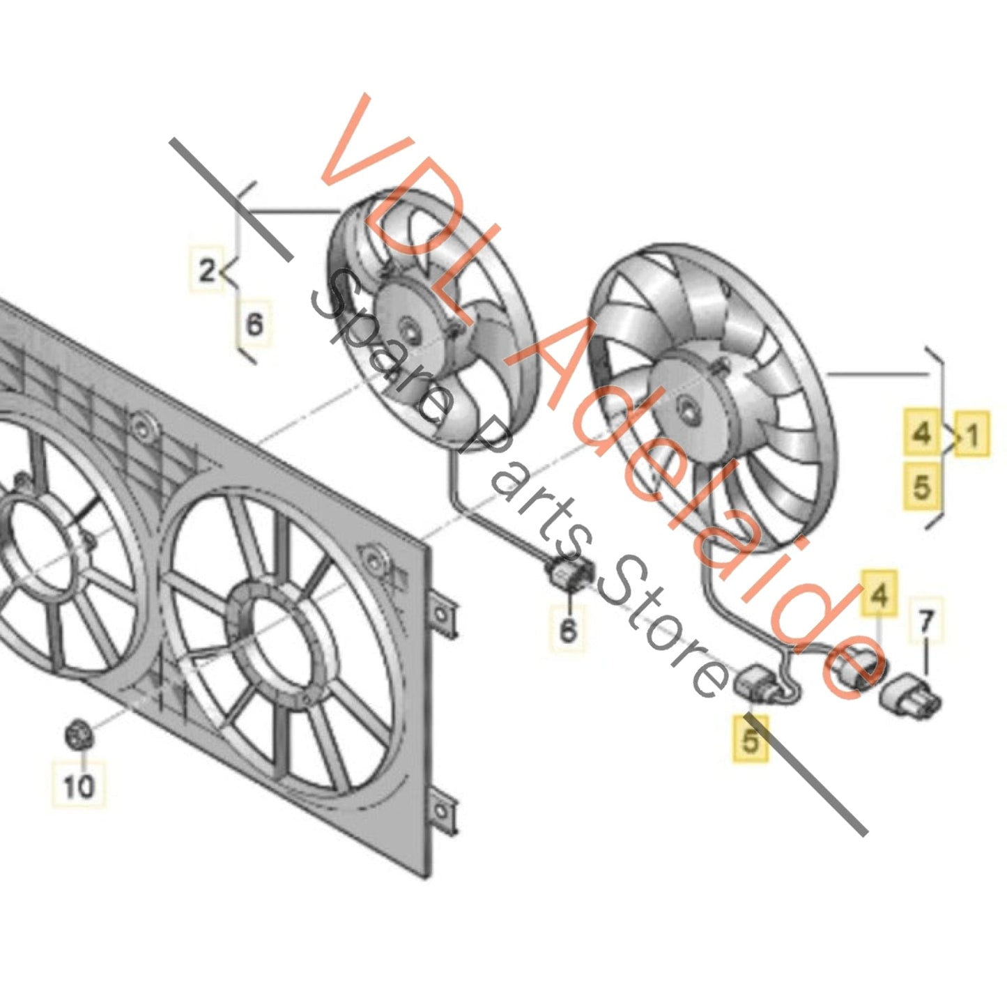 1K0959455FE 1K0959455FJ VW Radiator Fan 360mm 1K0959455FE 300W Temic Brose 1K0959455FJ