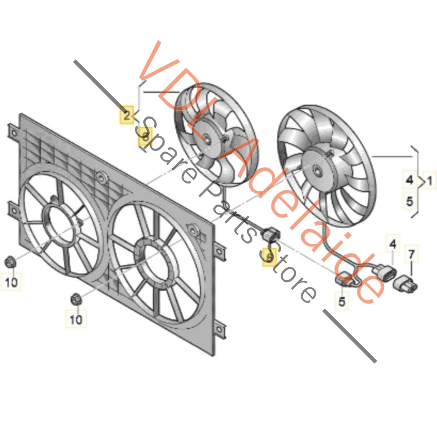 1K0959455CR 1K0959455ET VW Radiator Fan 295mm 1K0959455CR 200W Temic Brose 1K0959455ET