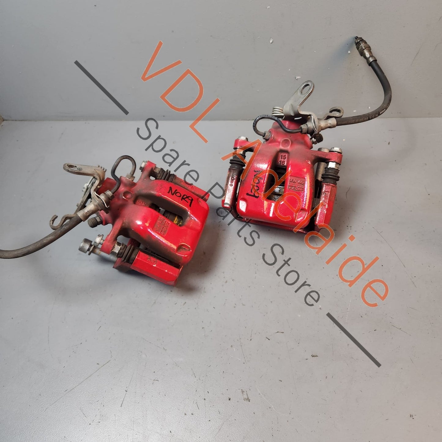 1K0615423P 1K0615424P 1K0615425S VW Golf MK6 Gti Pair of Rear Brake Calipers suit 282mm x 12mm rotor Tornado Red