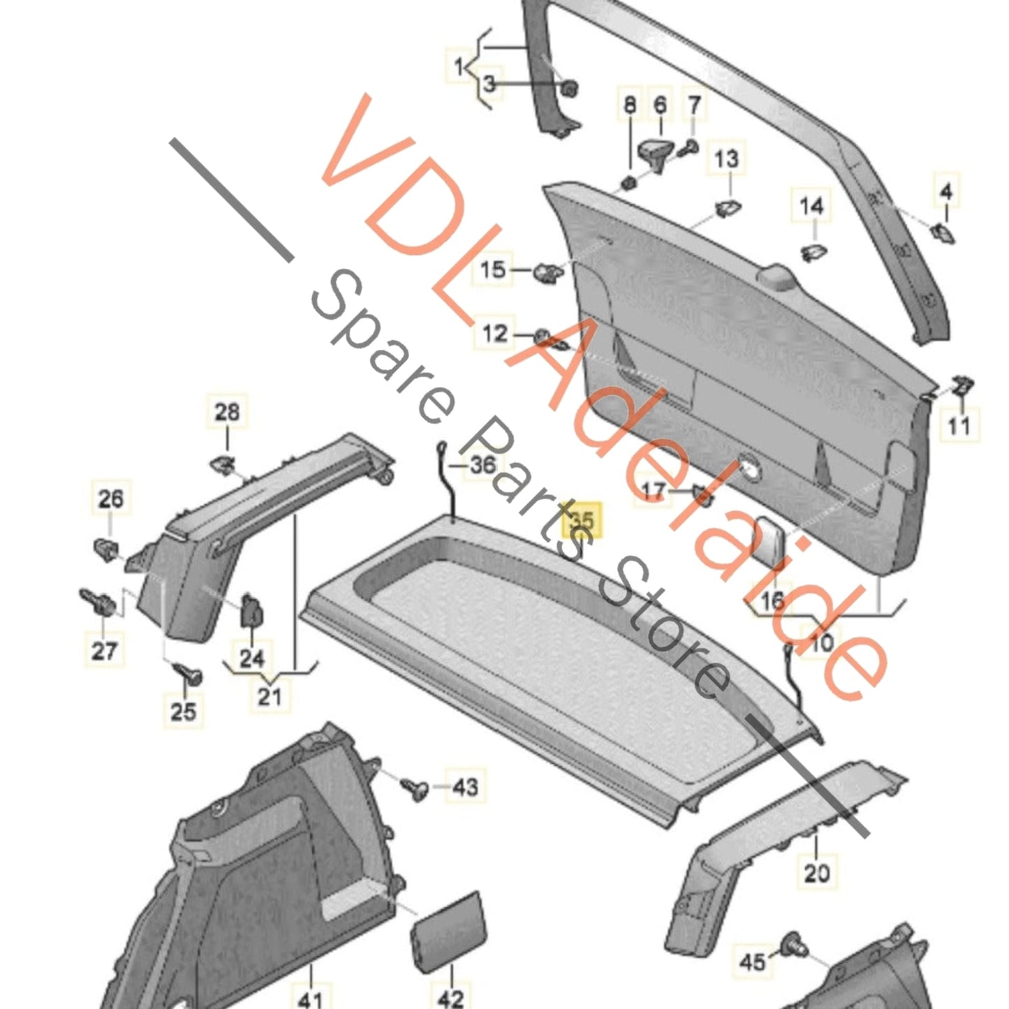 1K6867769 VW Golf MK6 Luggage Cargo Compartment Cover Parcel Tray 1K6867769G 7T8