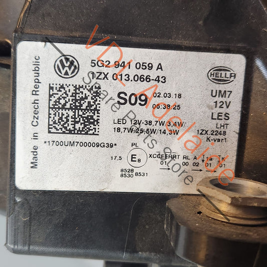 5G2941077A 5G2941059A Genuine VW Golf MK7.5 Gti Left Headlight Red Stripe 5G2941077A for RHD models