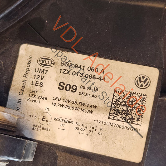 5G2941078A 5G2941060A Genuine VW Golf MK7.5 Gti Right Headlight Red Stripe 5G2941078A for RHD models