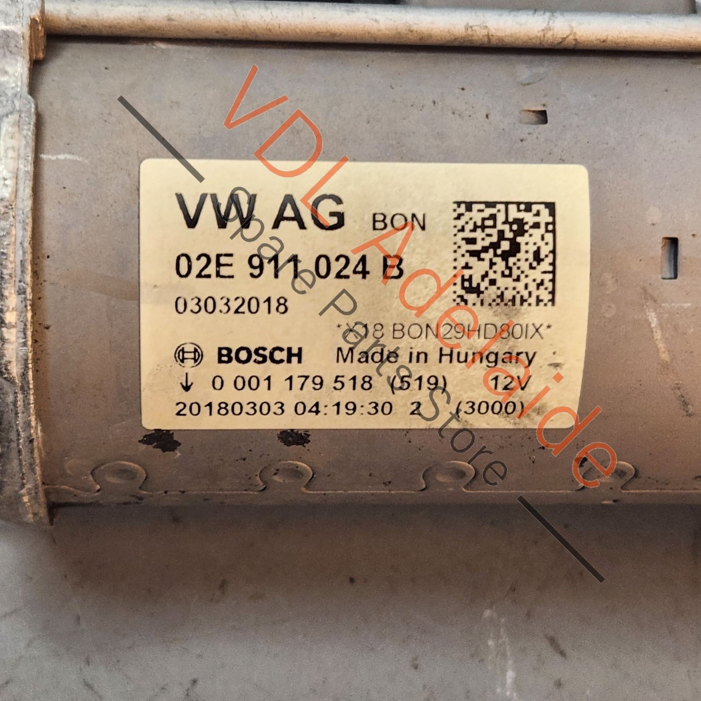 02E911024B 02E911022H VW Golf 2.0 1.1KW Starter Motor Bosch 02E911024B 02E911022H