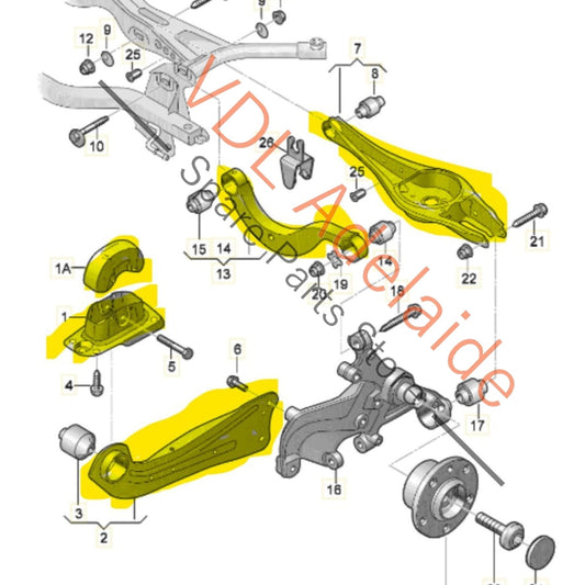 5Q0505311D 5Q0505323D 5Q0505223D VW Golf MK7 Left side set Rear Suspension Control Arms Wishbone 5Q0505311D 5Q0505323D 5Q0505223D