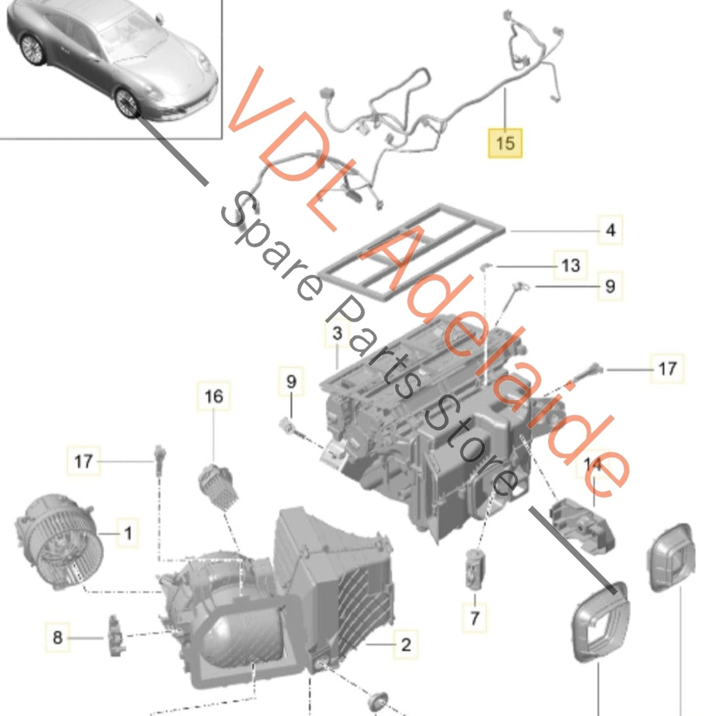 9P4971565 Porsche 911 Wiring Cable Harness for Dashboard suit RHD models 9P4971565