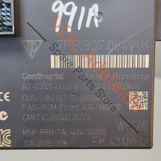 7PP907064JJ 7PP907064KK   Porsche 911 991.2 Front BCM Body Control Module 7PP907064JJ 7PP907064KK