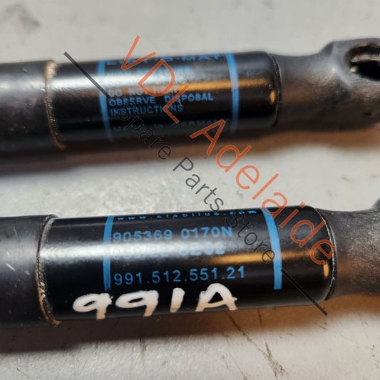 99151255120 99151255121 99151255122  Pair of Porsche 911 Rear Engine Lid Gas Lift Strut 99151255120 99151255121 99151255122