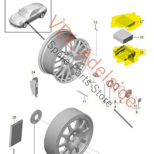 991556000000    Porsche 911 Emergency Tyre Pump Storage Compartment Box 99155576503