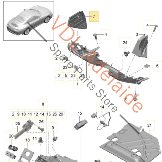 991552406025Q0    Porsche 911 Right Side Dashboard Trim Interior Cover 99155240602 5Q0