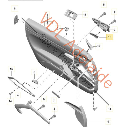 7PP837248 7PP8372481E0   Porsche 911 Interior Door Trim Handle Pull Cover Right 7PP837248 1E0
