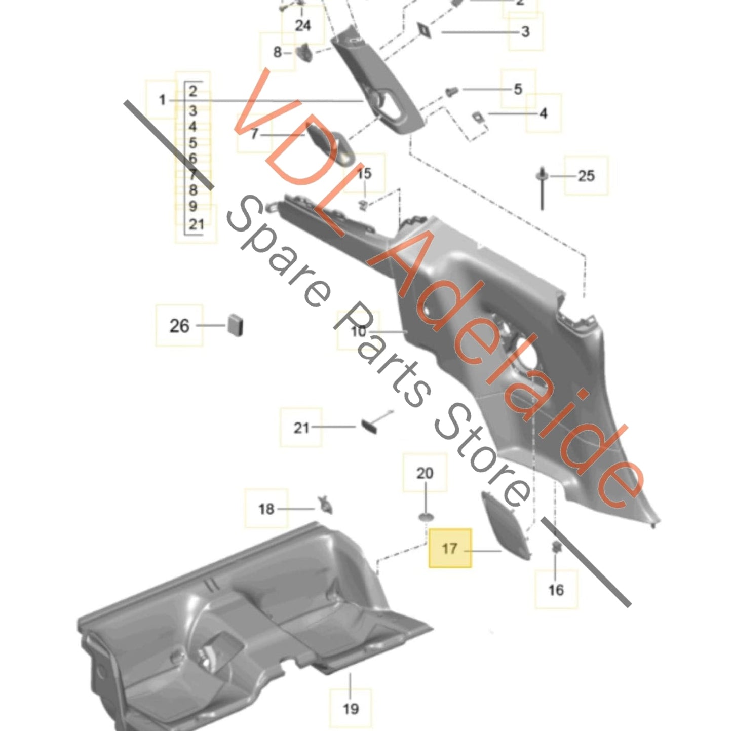 99155504900 991555049001 Porsche 911 Rear Left Interior Trim for Speaker Loudspeaker 99155504900 1E0