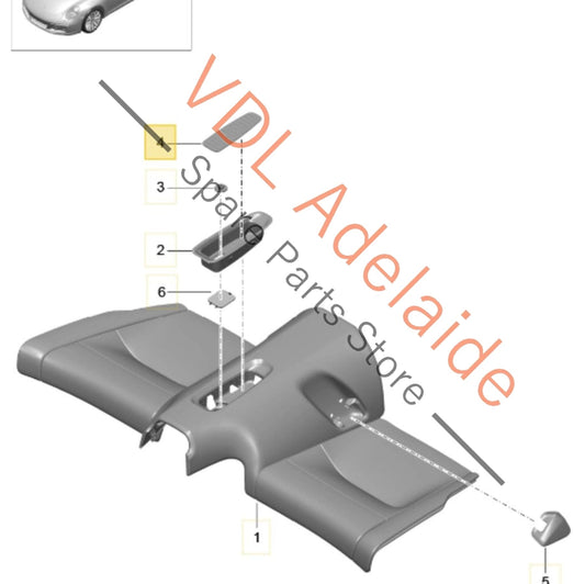 99152234900 Porsche 911 Rear Seat Console Inlay Rubber 99152234900