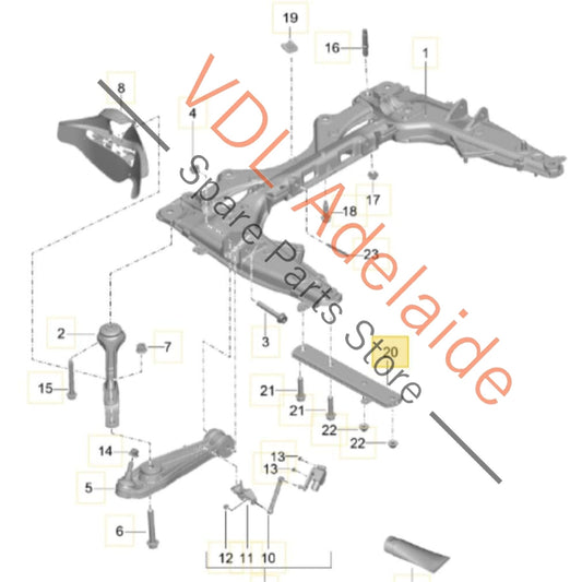 99150474100 Porsche 911 Boxster Cayman Front Chassis Reinforcement Brace Pair 99150474100