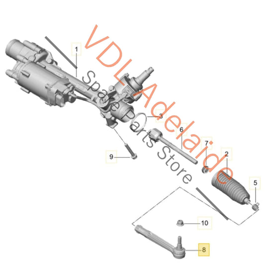 99134713100 99134732200 1x Porsche 911 Cayman Boxster Steering Rack End Track Tie Rod 99134713100 99134732200