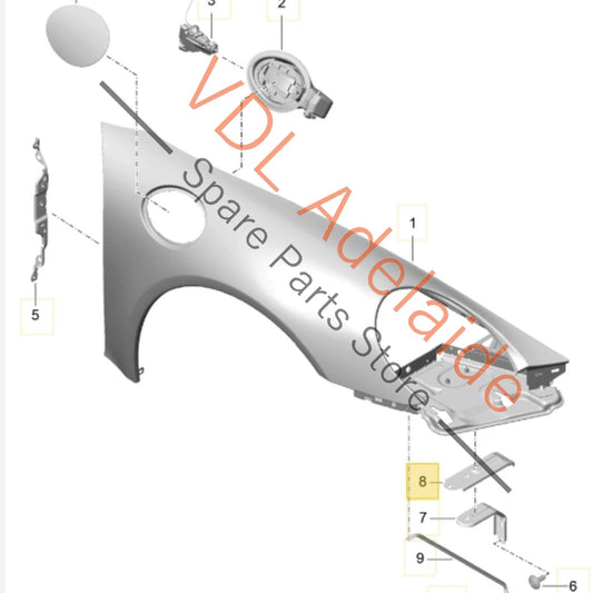 99150355700 Porsche 911 Front Left LHS Fender Mounting Bracket Upper Half 99150355700