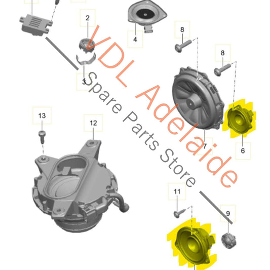 7PP035415F Porsche 911 BOSE Mid Tone Speaker 7PP035415F