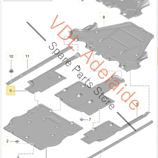 99150460600 Porsche 911 Underbody Protection Splash Panel RHS Right Side Middle 99150460600