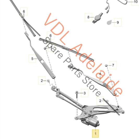 99162803608 99162803610 Porsche 911 Cayman Boxster RHD Windscreen Wiper Motor w Linkages 99162803606