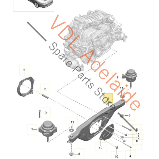 9A237505603 9A237515603 Porsche 911 Rear Engine Carrier Cradle Mounting Bracket 9A237505603 9A237515603