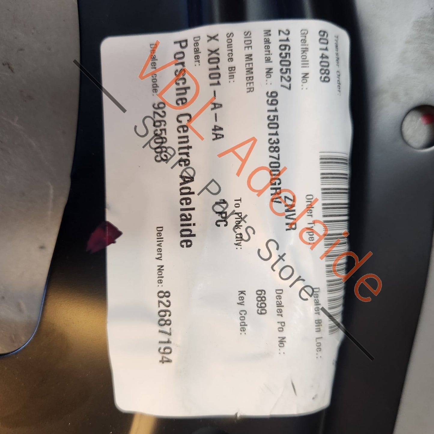 99150138700GRV Porsche 911 Front Left Upper Chassis Rail Structural Body Section 99150138700 GRV