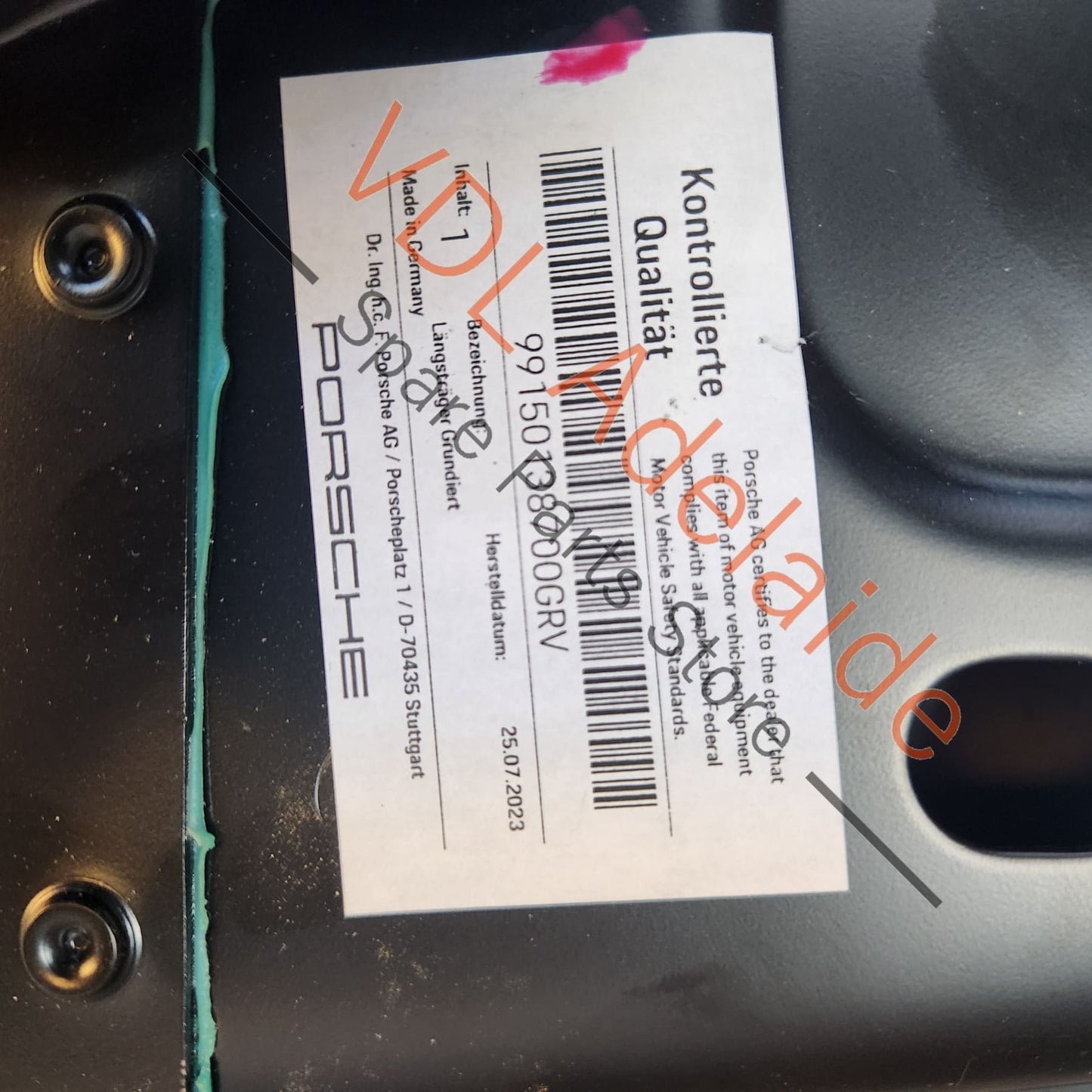 99150138700GRV Porsche 911 Front Left Upper Chassis Rail Structural Body Section 99150138700 GRV