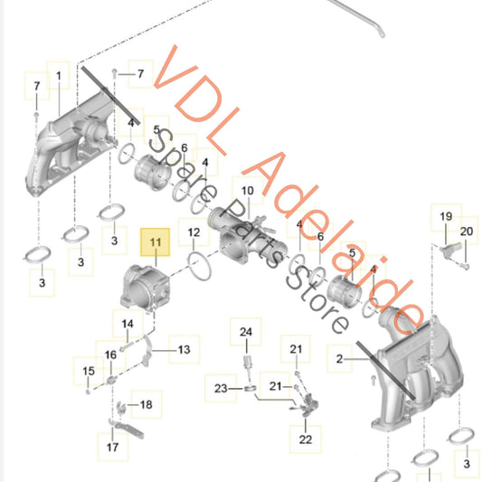PAA133141 9A260511500 9A260511502  Porsche 911 Throttle Butterfly Valve 9A260511500 PAA133141 9A260511502