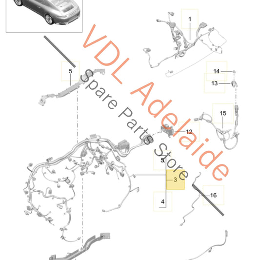 9A260701022    Porsche 911 991.2 3.0T Engine Wiring Set Cable Harness 9A260701022