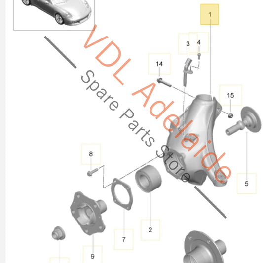 99134115705 99134115706 99134165706  Porsche 911 Front Left Wheel Hub Knuckle Bearing Housing 99134115705 99134115706 99134165706