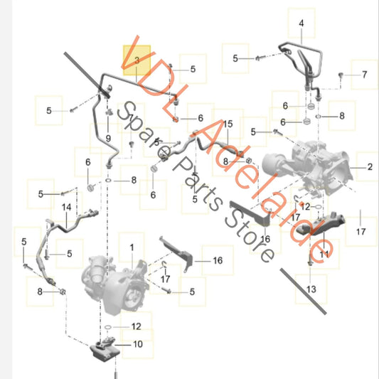 9A210722301    Porsche 911 Turbocharger Pressure Hose Left LHS 9A210722301