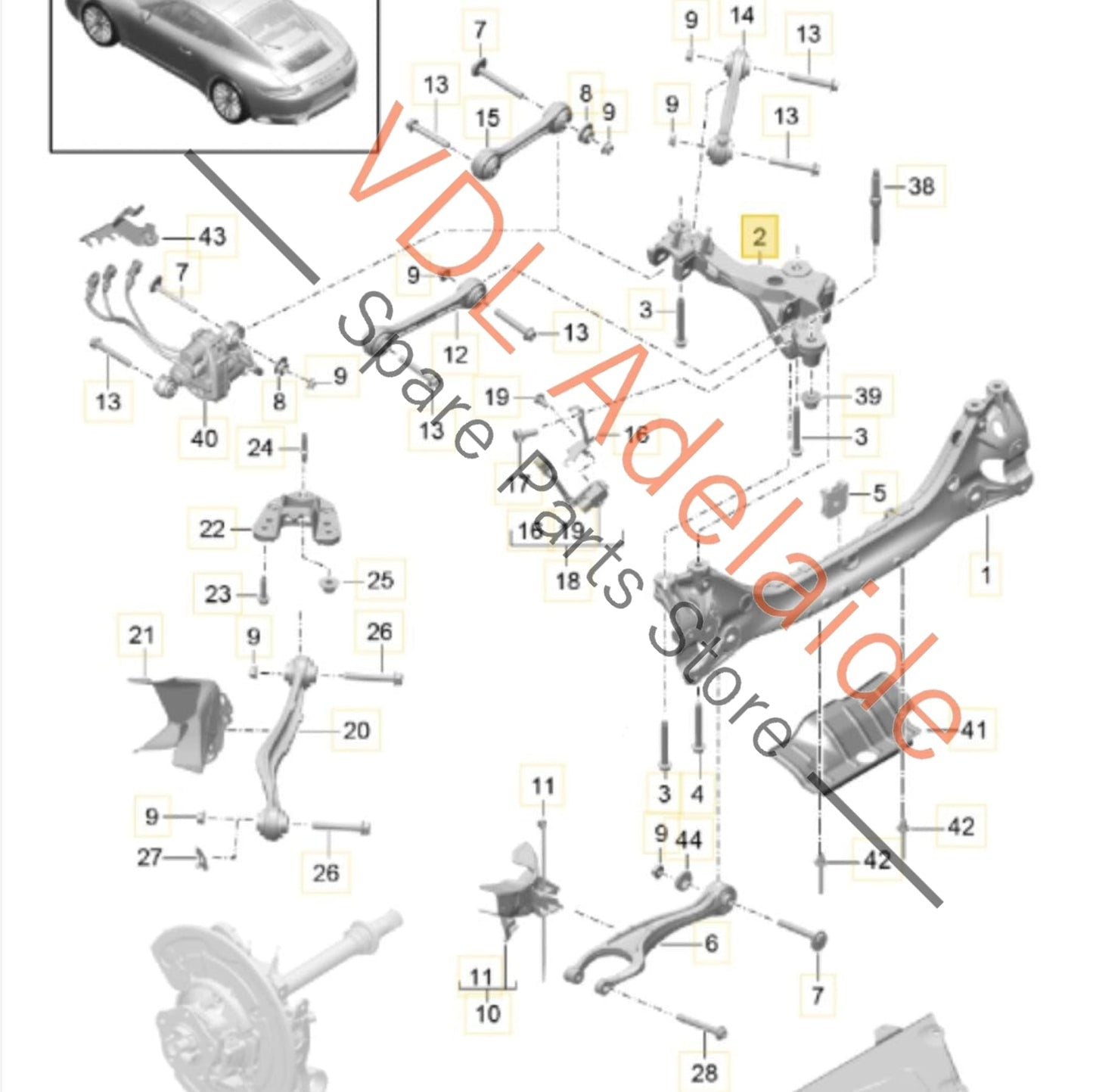 99133115111 99133115110 Porsche 911 Rear Suspension Frame Chassis Mounting Bracket LHS 99133115111