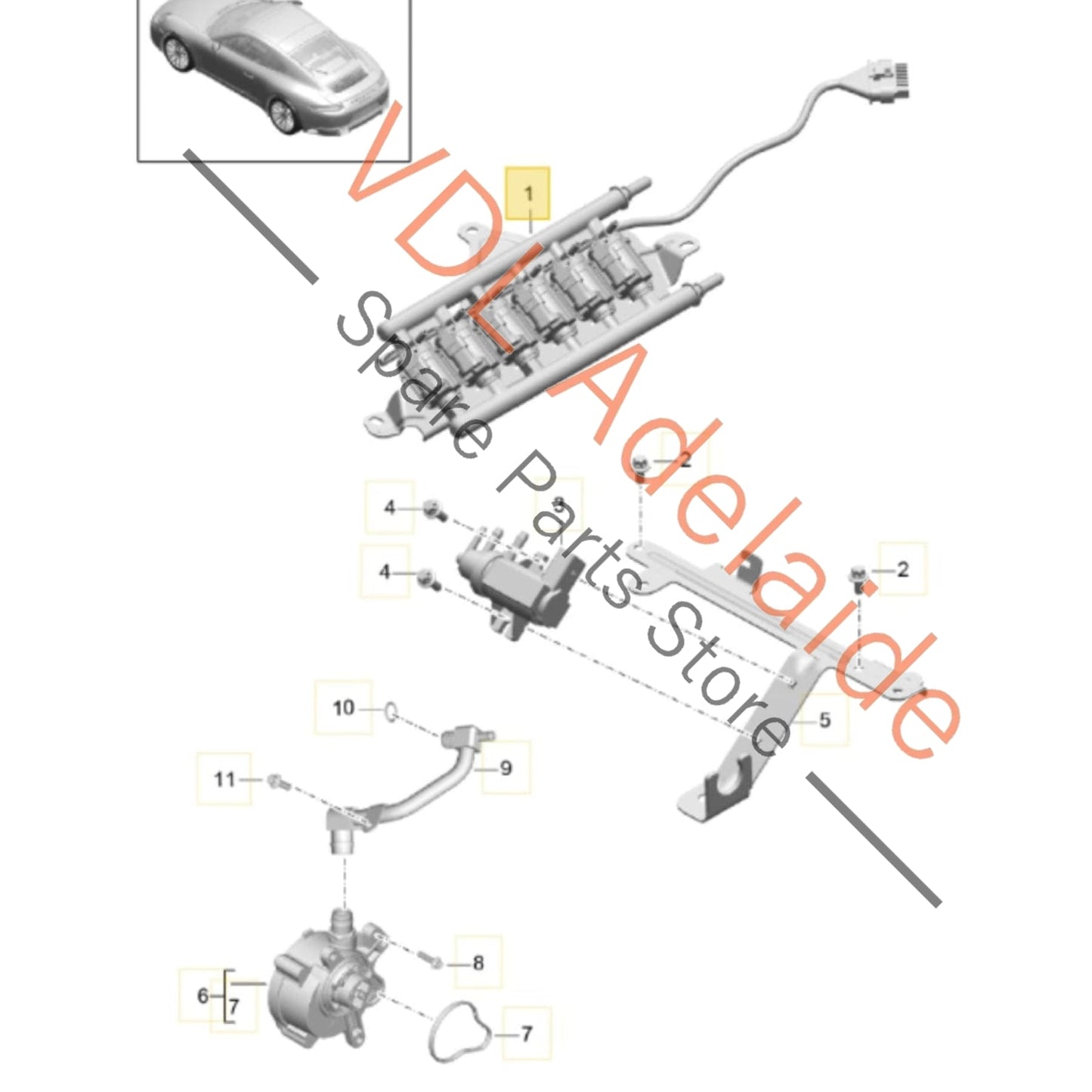 7PP906283T 9A790628300 7PP906283J Porsche 911 Vacuum Valve Block 7PP906283T 9A790628300 7PP906283J